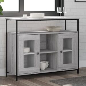 Ambon Wooden Sideboard With 2 Doors 1 Shelf In Grey Sonoma Oak