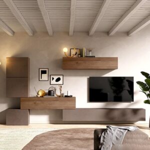 Ezra Wooden Entertainment Unit In Bronze And Mercure