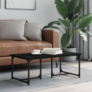 Rivas Wooden Coffee Table Rectangular In Black