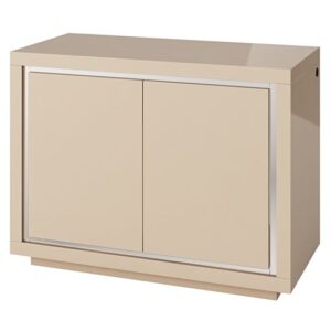 Spalding High Gloss Sideboard With 2 Doors In Cream And LED