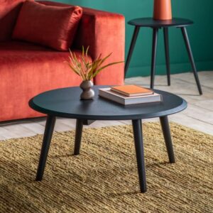 Maddux Wooden Round Coffee Table In Black