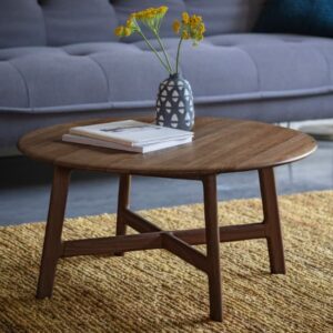 Madrina Wooden Round Coffee Table In Walnut